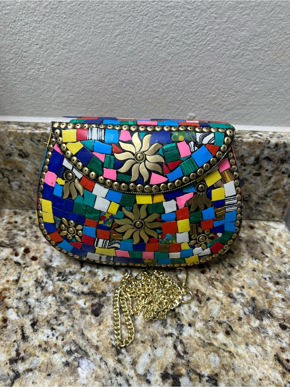 RAMLA Multicolor Mosaic Crossbody Bag